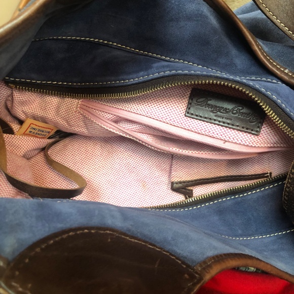 Dooney and Bourke Valerie Navy Suede Hobo Shoulder Bag - Picture 10 of 16